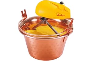 ARDES - AR24AM80 Chaudron en Cuivre Diamètre 28cm Mélangeur Polenta Confiture, Ardes Chaudron Mélangeur avec Moteur Électrique, Raccord à Baïonnette Facile à nettoyer, Mélangeur à Polenta Électrique