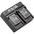 BM Premium Pack of 2 LI-90B, LI-92B Batteries and USB Dual Battery Charger for Olympus Tough TG-5, TG-Tracker, Tough SH-1, SH-2, SP100 IHS, Tough TG-1 iHS, TG-2 iHS, TG-3, TG-4, SH-50, SH-60, XZ-2 his