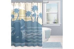 JAY FRANCO Rideau de Douche Disney Stitch 178 x 182 cm - Décoration de Salle de Bains Lilo et Stitch en Tissu