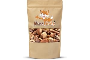 NUSSFUCHS Paranüsse ganz Paranusskerne 1kg - ohne Schale rohe Paranuss Kerne geschält - naturbelassen unbehandelt ungesalzen ungeschwefelt - 100% Natural vegan Paranuss Kerne aus Bolivien (1kg)
