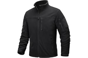 TACVASEN Men's Winter Tactical Full-Zip Fleece Jacket with Zipper Pockets