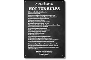 ORIGIN Hot Tub Rules - Black & White/Blue & White Sign for outdoor use with a list of health and safety points about using a hot tub. ideal for use in holiday accommodation (Black)