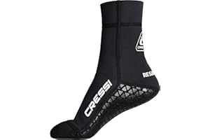 Cressi Resilient Pro Neoprene Socks 3mm-Calcetines Unisex de Neopreno Negro de 3mm Doble Forro con Suela de Goma Antideslizante, Buceo, Apnea, Snorkel y otros Deportes Acuáticos