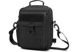 UBORSE Sac à Bandoulière Tactique Sac de Poitrine Militaire Sac à Dos d'assaut pour Randonné,Chasse, Trekking et Camping, Noir 22 * 12 * 25cm