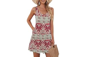 AUSELILY T-Shirt Casual Estiva da Donna Abiti da Spiaggia Copricostume Abito a Tinta Unita a Pieghe