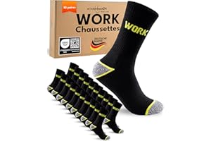 SOCKENKAUF24 Chaussettes de Travail Homme Lot de 10 Paires WORK Socks