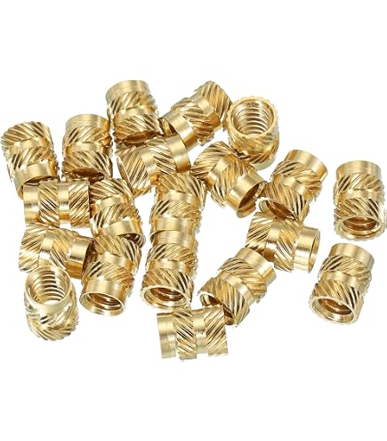 E-Z LOK Brass Threaded Inserts For Plastic - 8-32 Straight Flush Inserts, Pack Of 100 (Ultrasonic Or Heat Installation)