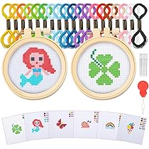 Zecnaud Kreuzstich Starter Set - Mit Bambusrahmen & Material Für Anfänger