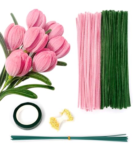 Steli Ciniglia Vaessen Creative - 50 Pezzi, 30cm, Rosa, Per Lavoretti Artistici E Fai Da Te