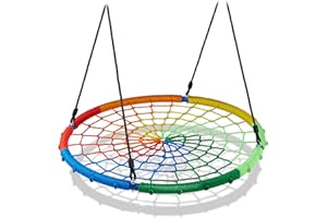 Relaxdays Balançoire nid d’Oiseau, Enfants, Adultes, Charge Maximum 150 kg, réglable, 100 cm, Jardin,Multicolore