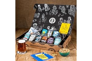 Premium IPA/Pale Ale Beer Gift Hamper - 10 Independent Craft Beers, Glass, Snack & Tasting Guide by QWERTY Beer Box - Gift For Men Gifts for Him
