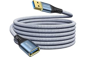ANDTOBO Cavo Prolunga USB 3.0 3 Metri, USB Tipo A Maschio a Femmina Cavi di Estensione Trasferimento dati ad alta Velocità 5Gbps Compatibile con Gamepad, Stampante, Webcam, Tastiera USB, Unità flash