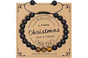 GAMTIC Beads Bracelets Gifts for Men Boys, Boyfriend Husband Bracelet Tiger Eye Bracelet for Dad Grandad Son Uncle Brother Friend, Lucky Bracelet Present for Birthday Fathers Day Valentines Day Christmas