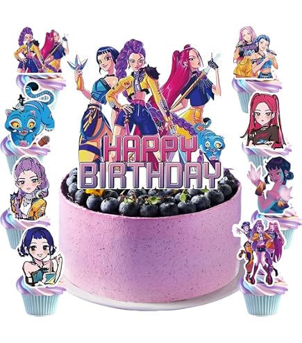 K-P0P De-m0n Hun-ter 5 Pièces Cake Topper Et Figurines Douces - Décoration Gâteau Et Cadeau Enfant
