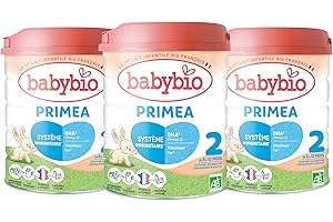 Babybio - Lait Infantile - Primea 2ème Âge - 800g - dès 6 Mois - BIO - Fabriqué en France - Sans Huile de Palme - Lot de 3