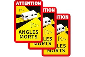 PrintAttack P087 | Angles Morts Pegatinas de ángulo muerto, resistentes a la intemperie, para puntos ciegos, camiones, furgonetas, autobuses, 3 x 17 x 25 cm (3 unidades de autocaravana)