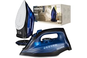 ZEEGMA IRONEE PRO Fer à Repasser Sans Fil avec Revêtement Céramique 2600 Watt, Base de Chargement 360 °, Réservoir de 320 ml Débit de Vapeur 35 g/min Fonction Autonettoyage, Anti-Drip et Anti-Calc