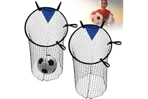 AQUOTA Football Goal Football Target, 58CM Soccer Target Goal Football Kicking Net With Adjustable Straps, Football Throwing Target For Kids Adults, Soccer Training Equipment, 2PCS Black