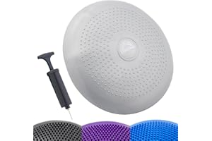 CampTeck Coussin Air Gonflable d’Assise et Équilibre 32cm avec Pompe a Main pour Entraînement d’agilité, Gymnastique, Yoga, Aérobic