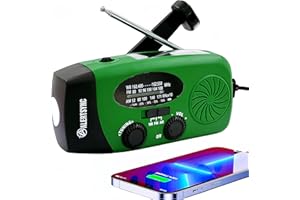 Radio météo d'urgence à manivelle 5000 mAh, radios solaires iRonsnow NOAA/FM/AM, radio de survie portable avec SOS, prise casque, lampe de poche LED, 1 W 4 modes, chargeur de téléphone portable pour