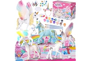 Tacobear Licorne Jouet Kit de Loisir Creatif Enfant Licorne Figurine Peindre Jouet Licorne Figurine Jouets Créatifs Anniversaire Noël Licorne Cadeau pour Enfant Fille