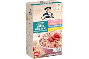 Quaker Instant Oatmeal, Fruit & Cream Variety Pack, 8 Count(Pack of 1)