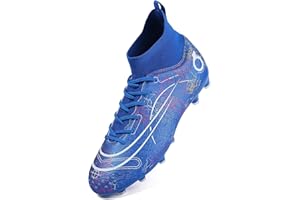 PiDaGlobal Football Boots Men's High-Top Spikes Outdoor Astro Turf Trainers Cleats Professional Competition Athletics Sneakers Teenager Breathable Soccer Shoes Unisex