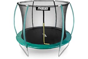 NEO SPORT Trampolín de jardín de 244 cm para niños, Juego Completo con Red de Seguridad Interior, Escalera Cubierta de muelles