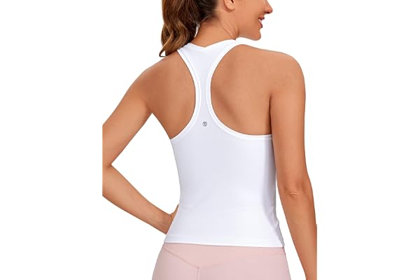 CRZ YOGA Butterluxe Brottarrygg linne i midjan | Yoga, Extremt mjuk, tight passform, rund halsringning, ärmlösa toppar för kvinnor