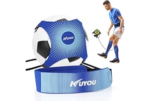 KUYOU Fußball Kick Trainer, Solo Fußball Trainer Solo mit verstellbarem Taillengürtel Hilfe-Kontrolle Fertigkeit Fußballtraining Training für Kinder Anfänger Kick Off Trainer