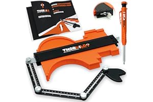 THORVALD NUOVO Replicatore di Contorno PRO 25 cm + Braccio di Posizionamento [+ MATITA FALEGNAME +ISTRUZIONI] - Calibro per Contorni Regolabile + Replicatore di Forme per Piastrelle e Parquet