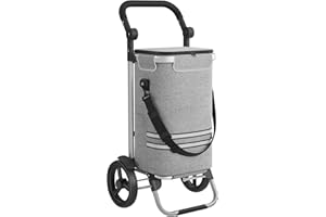 ‎SONGMICS Songmics KST02 Folding Shopping Trolley with Cooling Compartment Multifunctional Shopping Trolley with Reflectors Shopper Hand Trolley Removable Bag Wheels