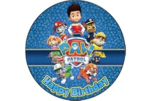 SWEET-DECOR.DE Essbare Tortenaufleger - Tortenaufleger Geburtstag - Tortendeko Paw Patrol - Geburtstagskuchen Deko aus Fondant - Rund 20 cm - Esspapier Tortendeko - Tortenaufleger Paw Patrol - Cake Decoration