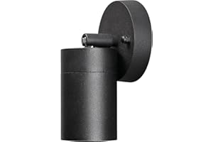 Konstsmide Modena 7598-750 Applique murale d'extérieur réglable en aluminium avec 1 ampoule GU10 Max 7 W avec lentille en verre transparent IP44 Noir
