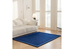 IOTXY Coral Velvet Rug for Children - Velvet Mat, Baby Crawling Mat, Crawling Rug for Children's Room and Living Room, Dark Blue, 180 x 200 cm