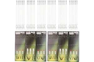 SHADDOCK FISHING Shaddock pesca® 36pcs de pesca de carpa aparejos de pelo trenzado línea líder tamaño 2 # 4 # 6 # aparejos de pelo hecho a mano Púas carpa ganchos enlace Terminal Carp aparejos de pesca