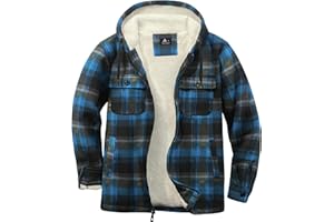 SwissWell Męska kurtka koszulowa, pogrubiona w kratkę, z zamkiem błyskawicznym, flanelowa, pluszowa podszewka, na czas wolny, z podszewką, koszula drwala, męska koszula zimowa, polarowa bluza z