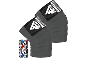 RDX Rodillera Gimnasio Powerlifting Levantamiento de Pesas, Aprobado por IPL y USPA, 78” Elástico Rodilla Vendas, Rodilleras Soporte para Musculación Squat Entrenamiento Deporte Fitness