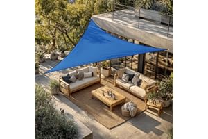 Green Bay Sun Shade Sail Outdoor Garden Patio Party Sunscreen Awning Canopy 98% UV Block Triangle Blue With Free Rope(3x3x3m)