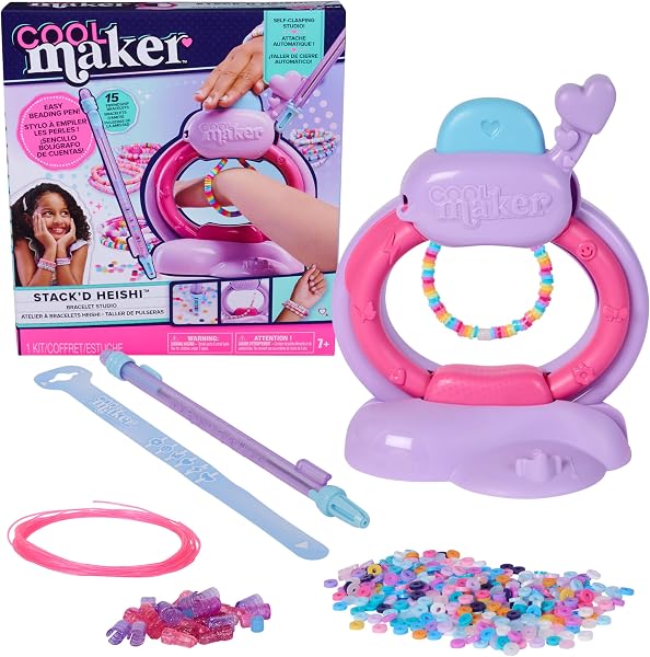 Cool Maker, Stack’d Heishi Studio Bracelet Making Kit with Easy Beading Pen & over 1200 Beads for Bracelets, Makes 15, Arts and Crafts Kids Toys for Girls Ages 7 and up - 1