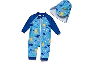 BONVERANO Bañador recién Nacido Manga 3/4 con protección UV 50+ con Cremallera