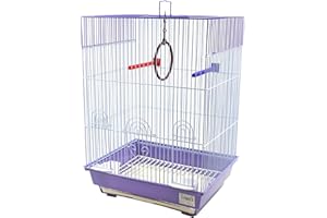 SMELL & SMILE Jaula para pájaros con comederos, Palos y Columpios Jaulas pájaros Jaula agapornis 34.5X28X48CM (0033M)