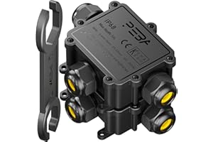 PEBA IP68 Waterproof Junction Box 3-Way Outdoor Cable Electrical Connector Boxes, M25 Plastic Connector Electrical for 4-14MM Diameter Cable ,Electrical Cable Connecto,Black 2 packs