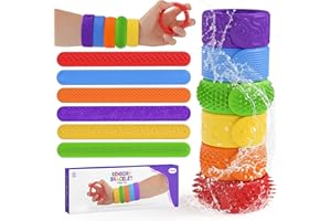 Desing Wish 6 Pezzi Fidget Toys Silicone Giochi Sensoriali Autismo Autistici Anti Stress Giocattolo Sensoriale Anxiety Adulti Giocattoli ADHD Braccialetto per Compleanno Regalo Natale