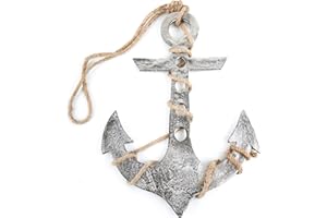 LOGBUCH-VERLAG Ancla Decorativa para Colgar: decoración Marinera de Metal, decoración Pared náutica, decoración Marina para baño y salón, mar, Playa, Verano, Adorno de Pared baño, Ancla Barco, 29 x 22 x 1 cm