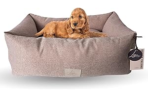 Ligo Buddy Elegance- Lettino Cuccia per cani realizzata in Italia. Cuscino materasso per Cane cuccetta completamente sfoderabile e lavabile in lavatrice. (XS/S: 50 X 60 cm, NOCCIOLA)