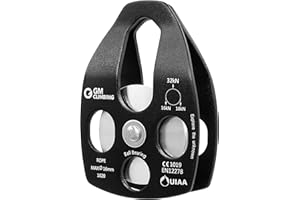 GM CLIMBING 32kN UIAA Certified Large Rescue Pulley Single/Double Sheave with Swing Plate CE/UIAA
