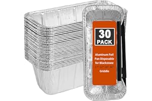 WHALEME Grease Cup Liners for Blackstone Griddle 5017 - 30 Pack Blackstone Griddle Accessories Disposable Grill Grease Tray, Aluminum Foil Drip Pan Grease Catcher Cup Liner for Blackstone 17, 22, 28, 36 Inch