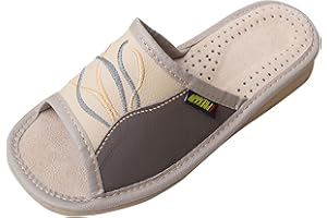 APREGGIO damskie skórzane kapcie otwarte noski stylowe ręcznie wykonane solidne gumowe podeszwa wygodne miękkie 100% naturalny produkt