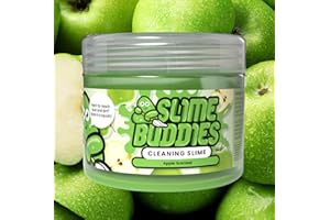 Slime Buddies Cleaning Putty Gel | Car Cleaning Gel for Air Vents & Interiors, Computer, Macbook & Laptop Keyboard Cleaner | Clean Hard to Reach Spaces | Surface Dust Cleaner | Apple Scent
